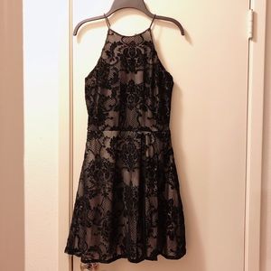 Aqua black dress (Bloomingdale’s)